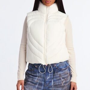 Fashion Nova Cream Puffer Vest
